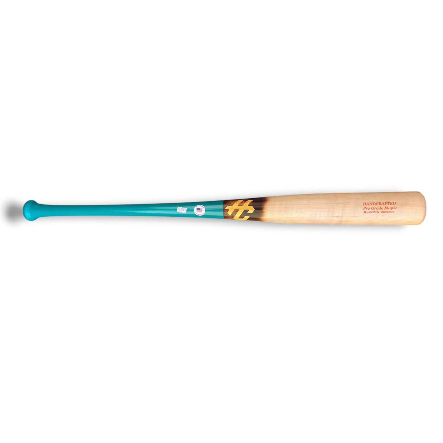 pro grade maple baseball bat 195HB 34 inch green flamed handle balanced bat