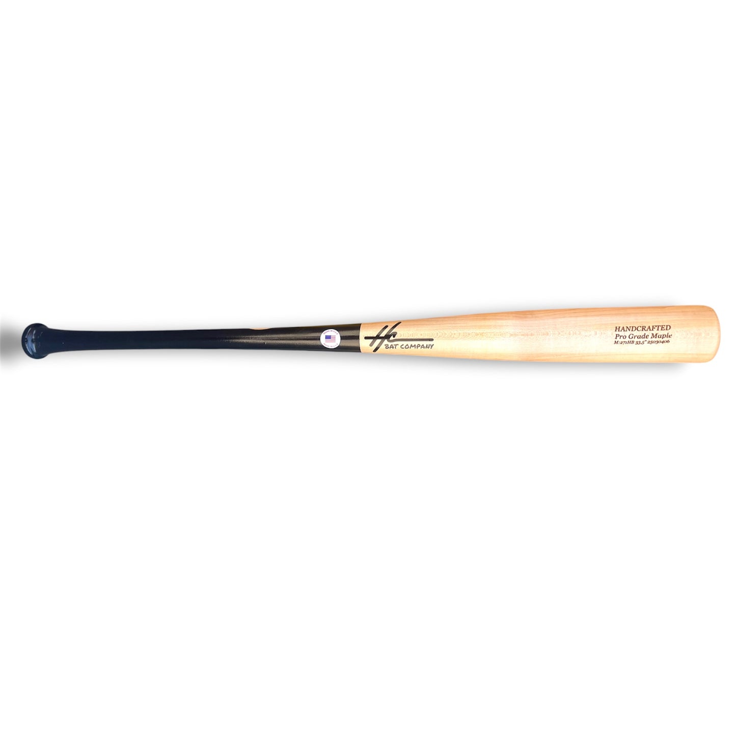 pro grade maple baseball bat 271hb 33.5 inch balanced black handle natural barrel