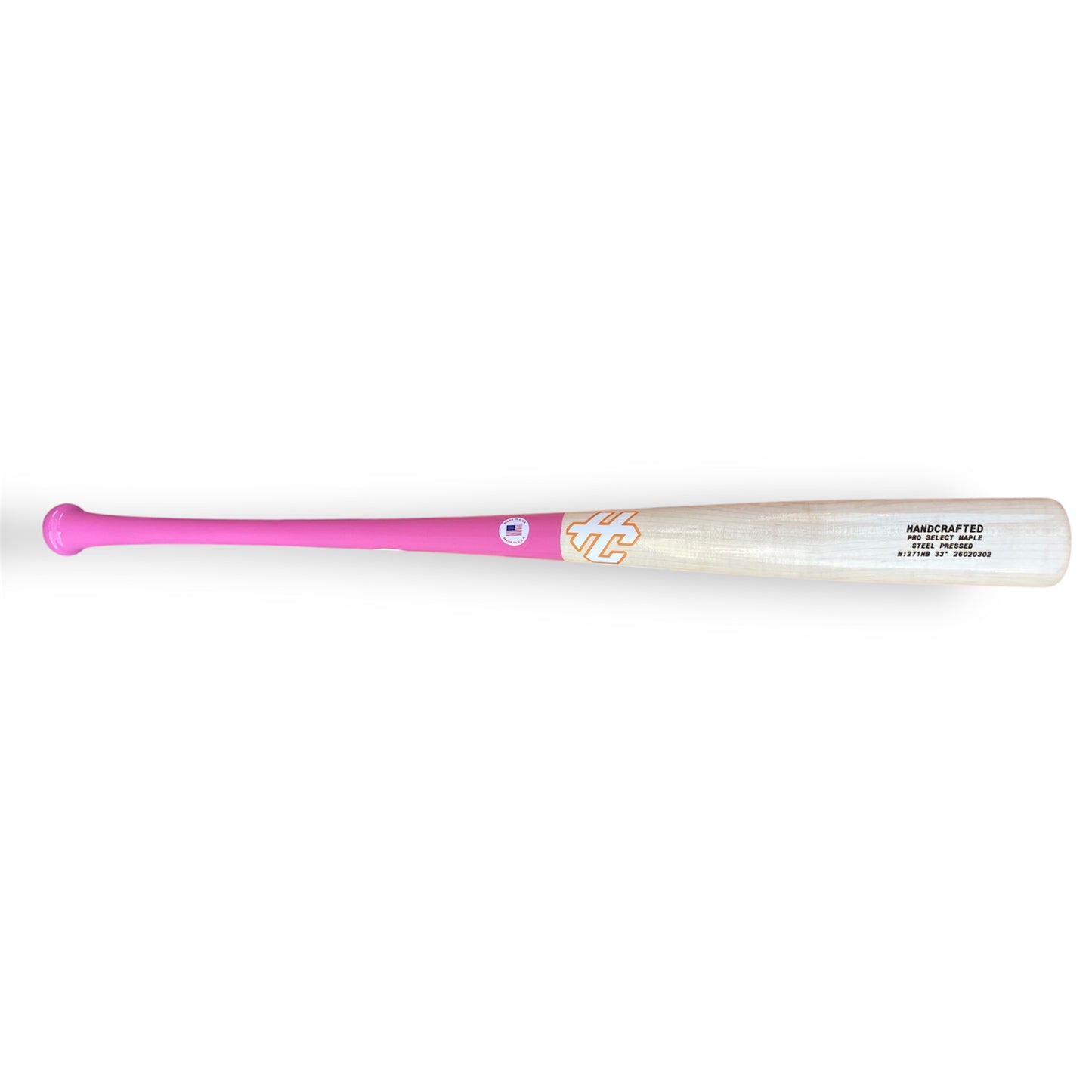 pro select maple baseball bat pink handle natural barrel steel pressed