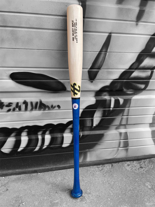 pro select maple mc95 baseball bat 32 inch blue handle natural barrel steel pressed balanced wood bat hc bat company