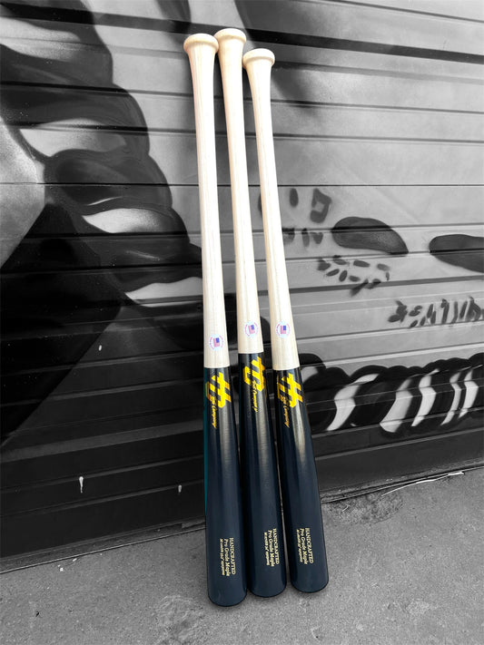 three pack pro grade maple wood baseball bats bundle for game use