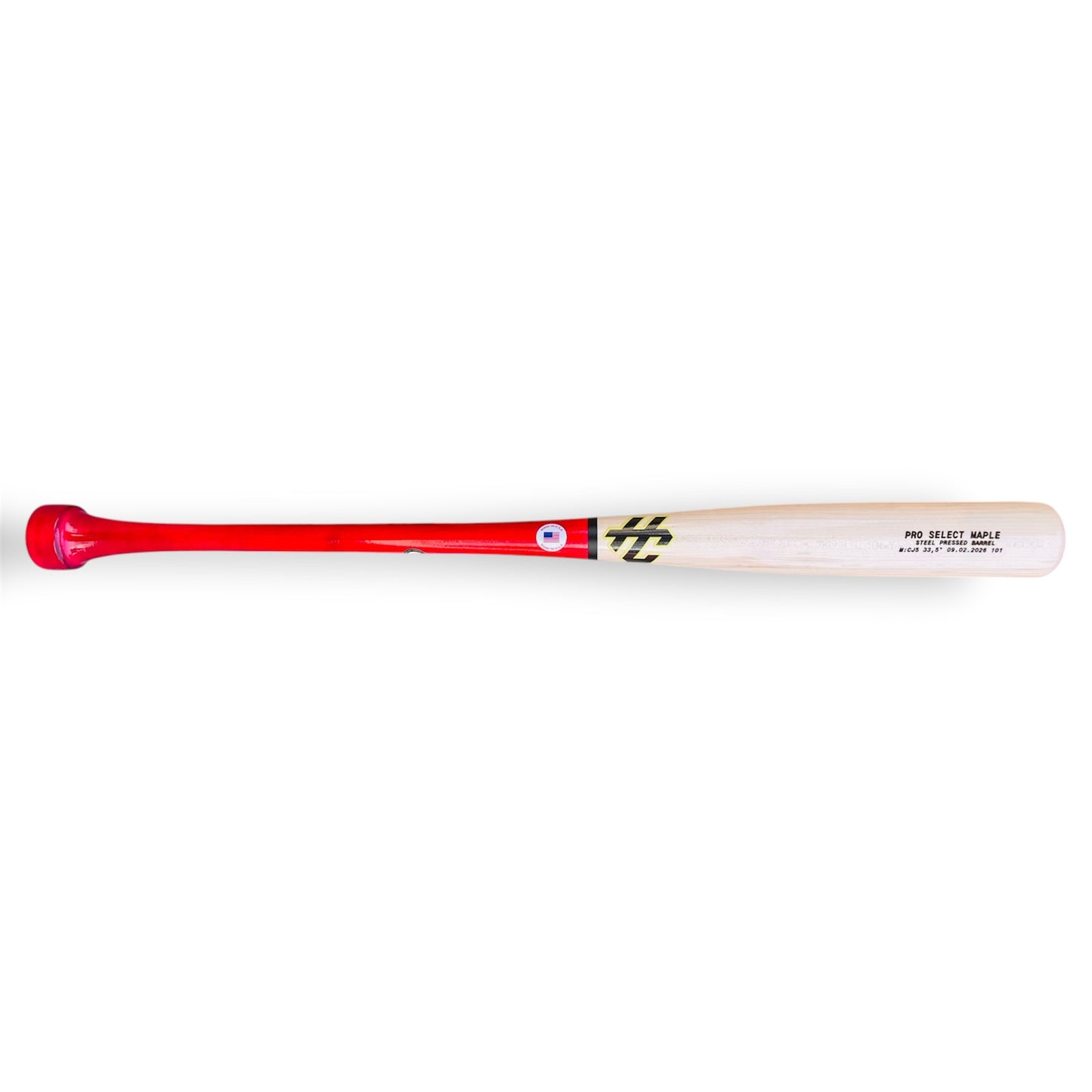 Shop the HC CJ5 Pro Select Maple Baseball Bat. 33.5", 29 oz with a balanced feel, Hockey Puck Knob, red handle and steel pressed natural barrel.