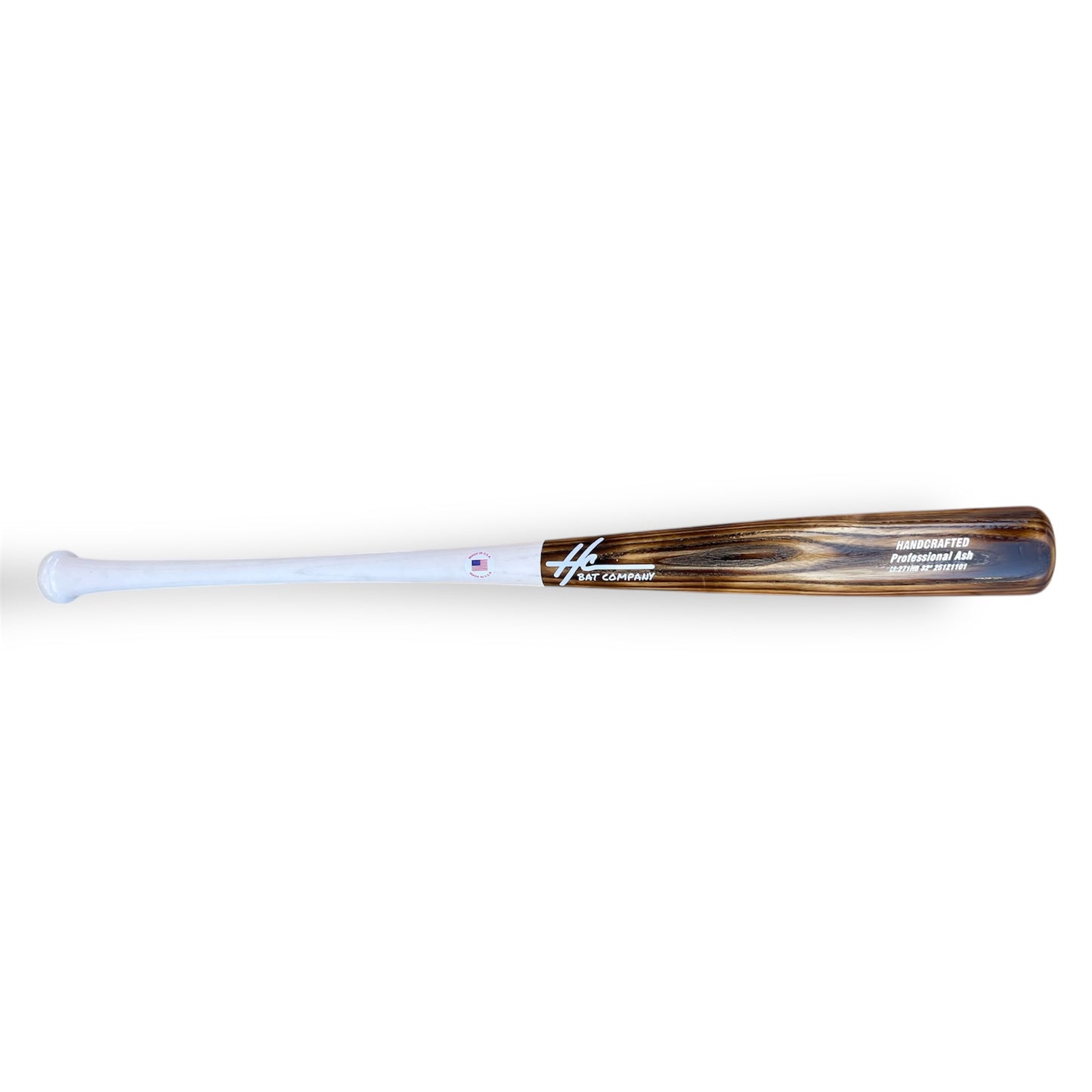 ash wood baseball bat 271hb 32 inch white handle flamed barrel