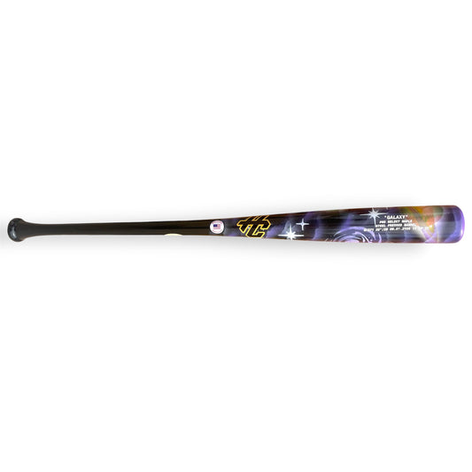 limited edition galaxy baseball bat 15 of 25 pro select maple steel pressed black handle custom galaxy barrel hc bat company