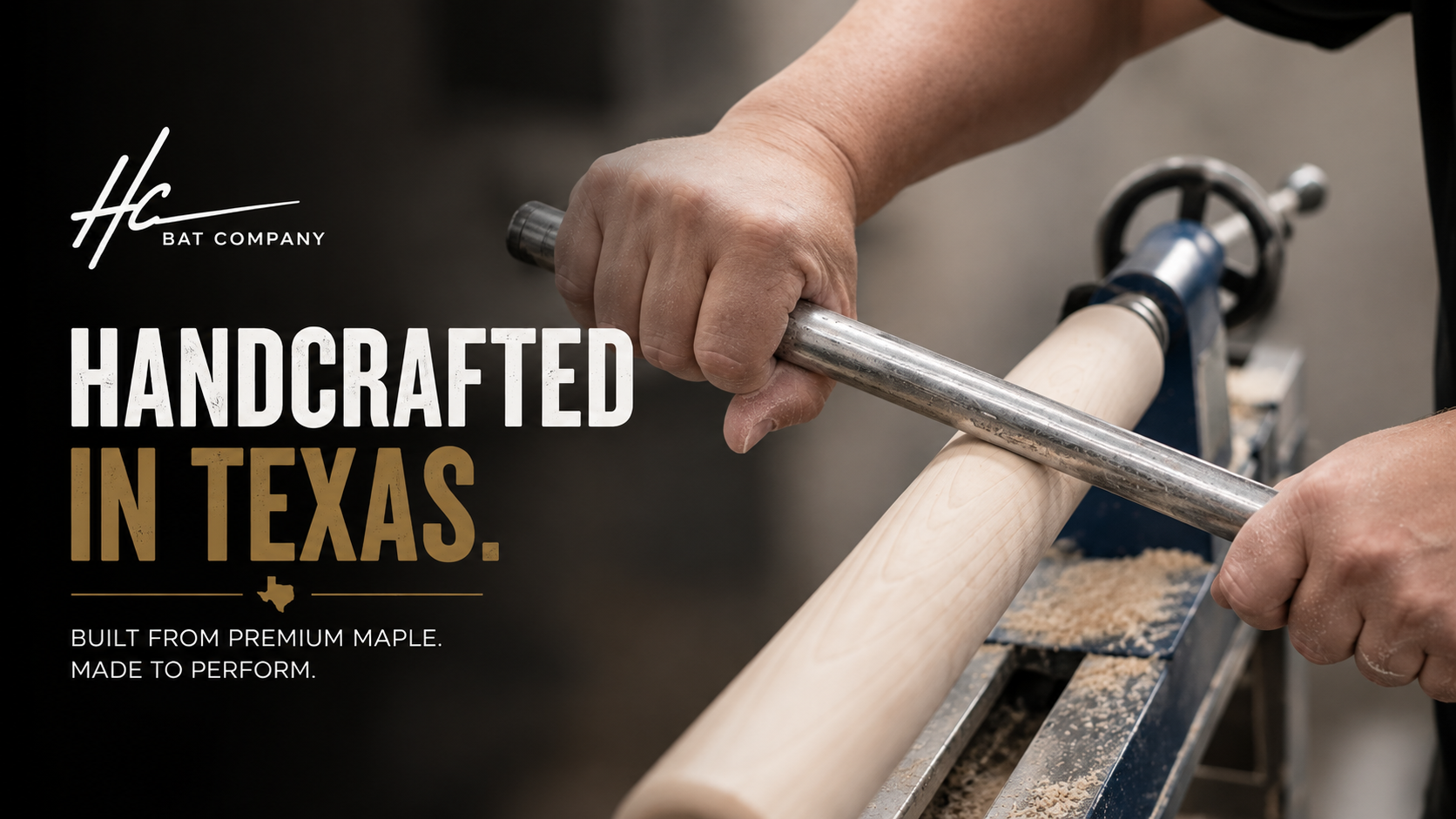 HC Bat Company handcrafted maple baseball bat being made in Odessa, Texas