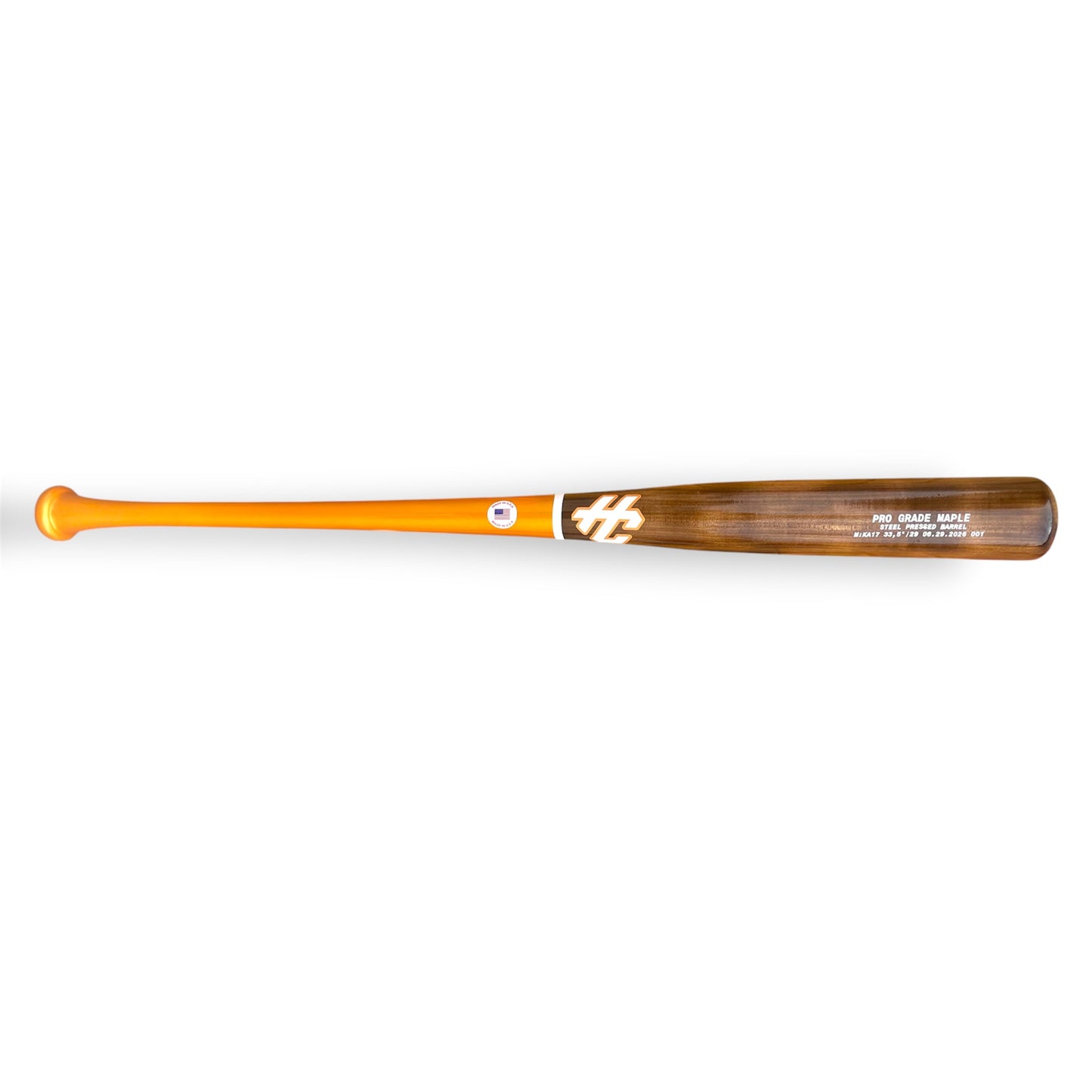 ka17 maple baseball bat 33.5 inch hc bats pro grade maple orange handle walnut barrel