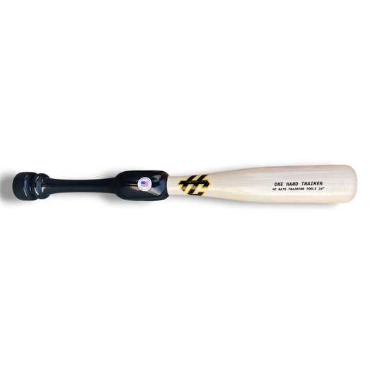24 inch one hand baseball training bat used for swing mechanics and hand strength drills