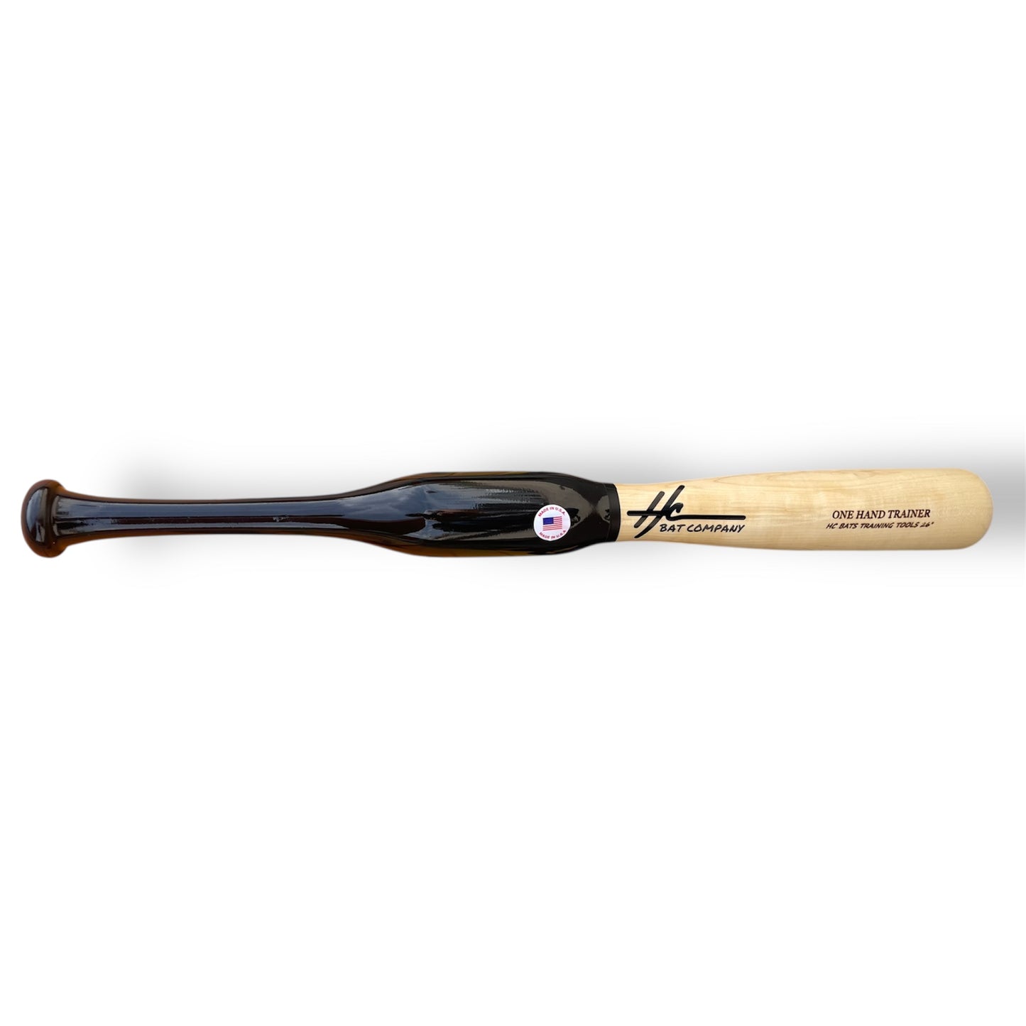 26 inch one hand baseball training bat used for swing mechanics and hand strength drills