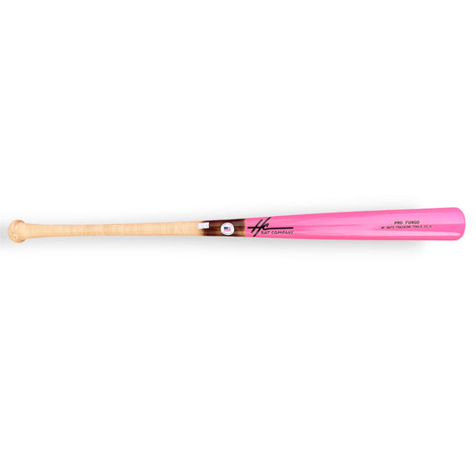 hc pro fungo bat 33.5 inch premium maple coach training bat natural handle pink barrel