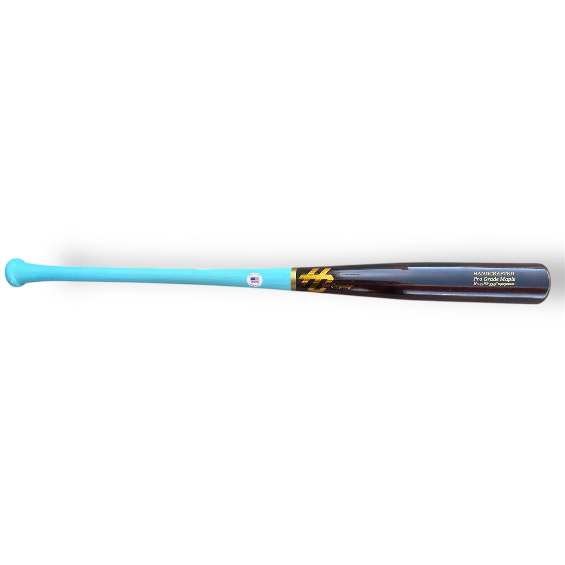 pro grade maple baseball bat 143HB 33.5 inch baby blue fade balanced bat