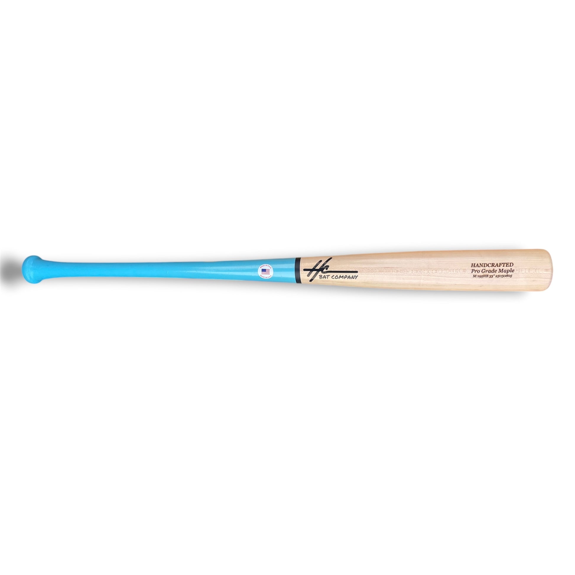 pro grade maple baseball bat 195hb 33 inch balanced blue handle natural barrel