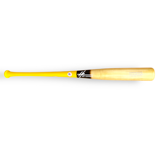 pro grade maple baseball bat 243r 32.5 inch flamed barrel yellow handle