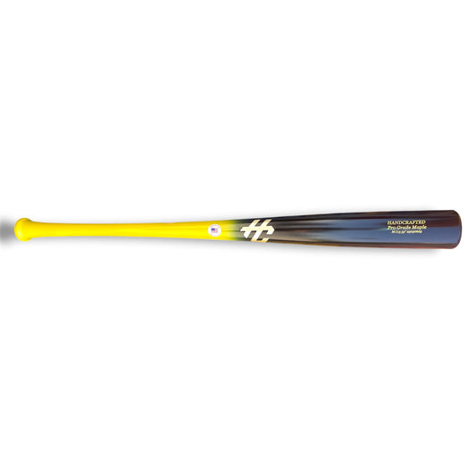 pro grade maple baseball bat i13 33 inch yellow fade handle power bat