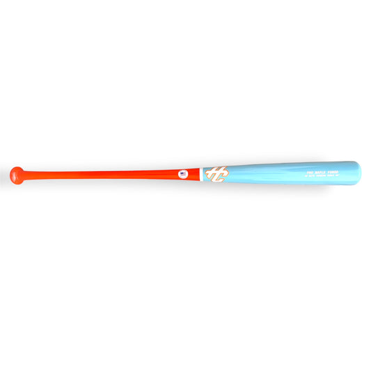 hc pro maple fungo bat 35 inch premium maple coach training bat orange handle blue barrel