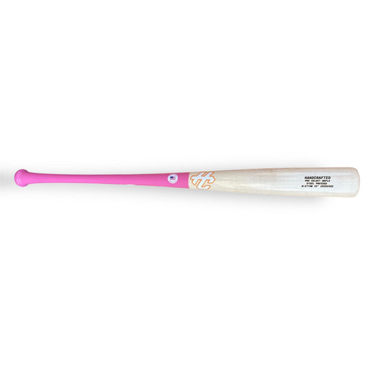 pro select maple baseball bat pink handle natural barrel steel pressed