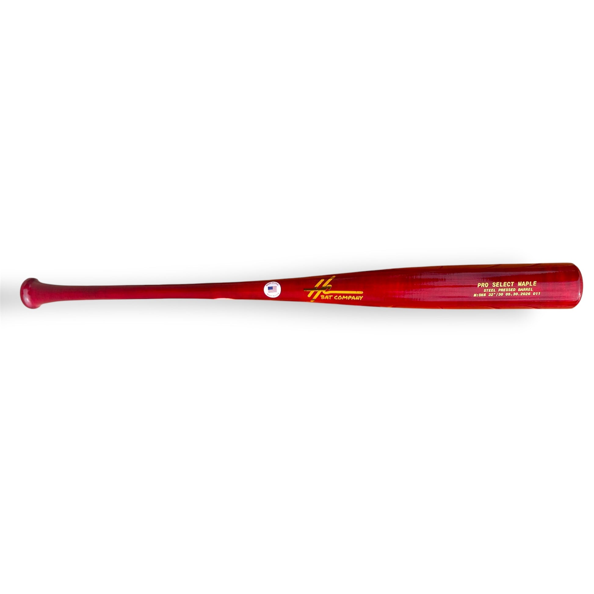 pro select maple baseball bat sk6 32 inch balanced swing steel pressed red wood bat hc bat company made to order