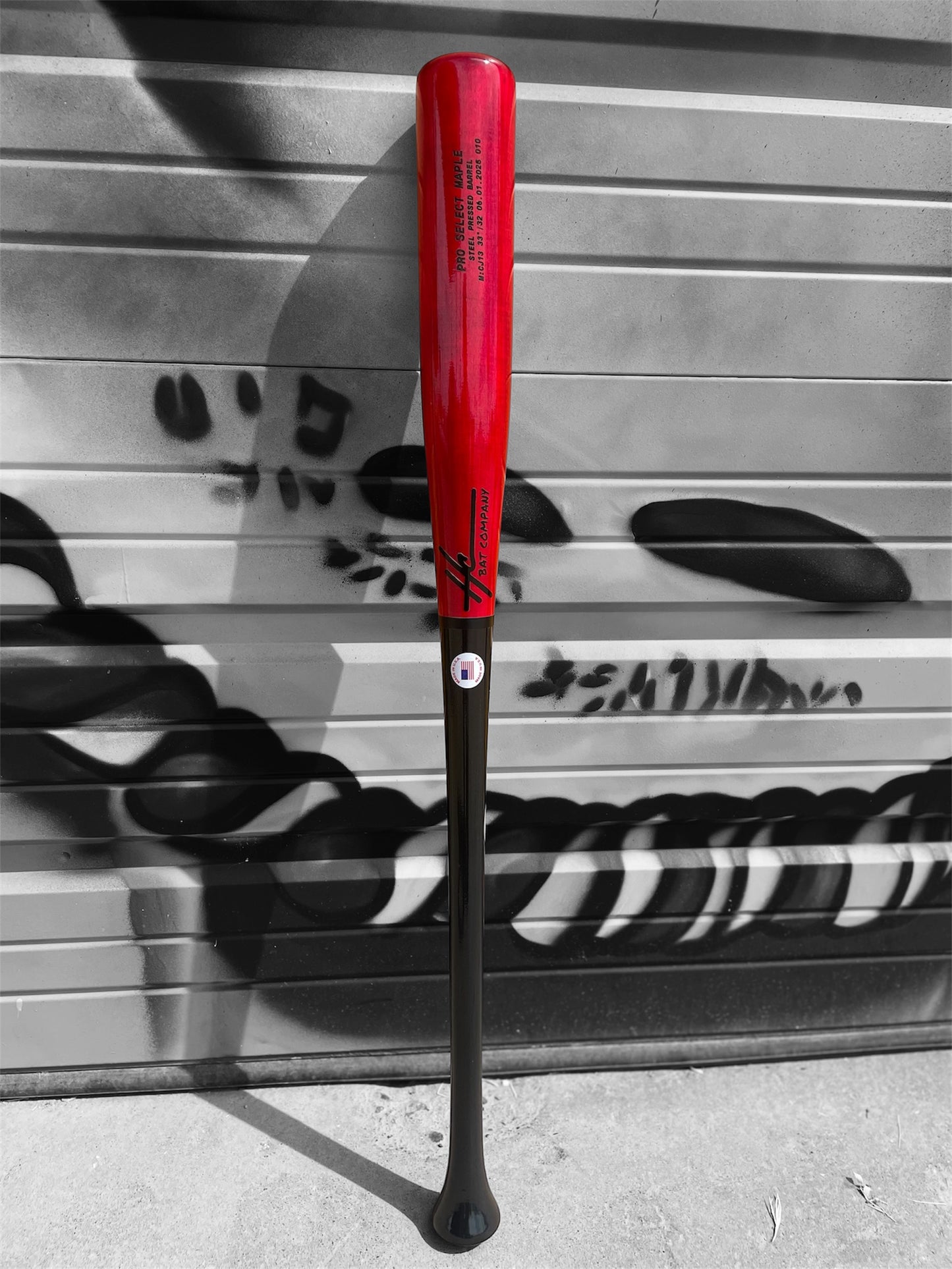 pro select maple cj13 baseball bat 33 inch knobless i13 profile steel pressed black handle red barrel hc bat company