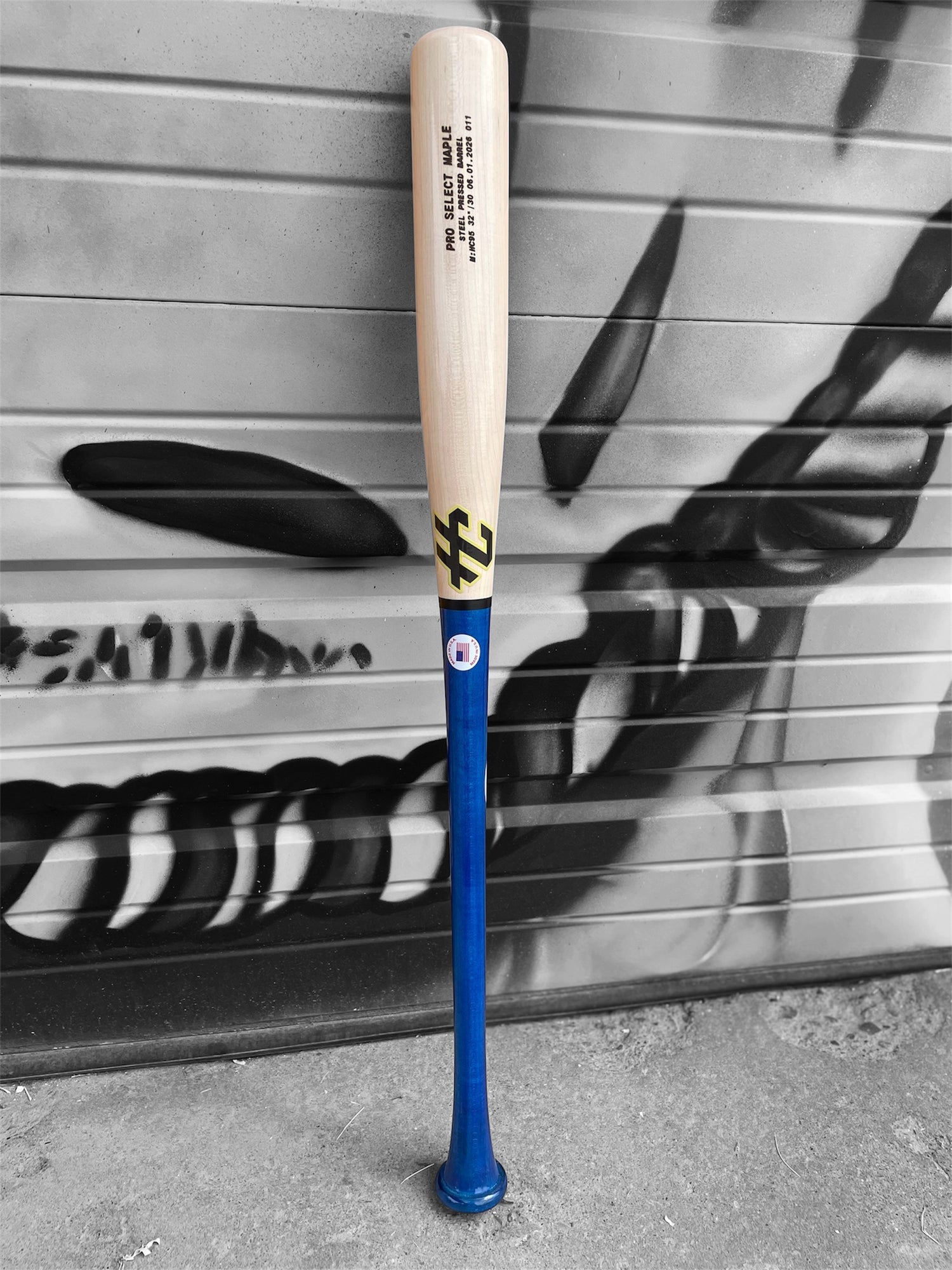 pro select maple mc95 baseball bat 32 inch blue handle natural barrel steel pressed balanced wood bat hc bat company