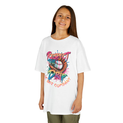 respect the drip baseball graphic t shirt with colorful glove design