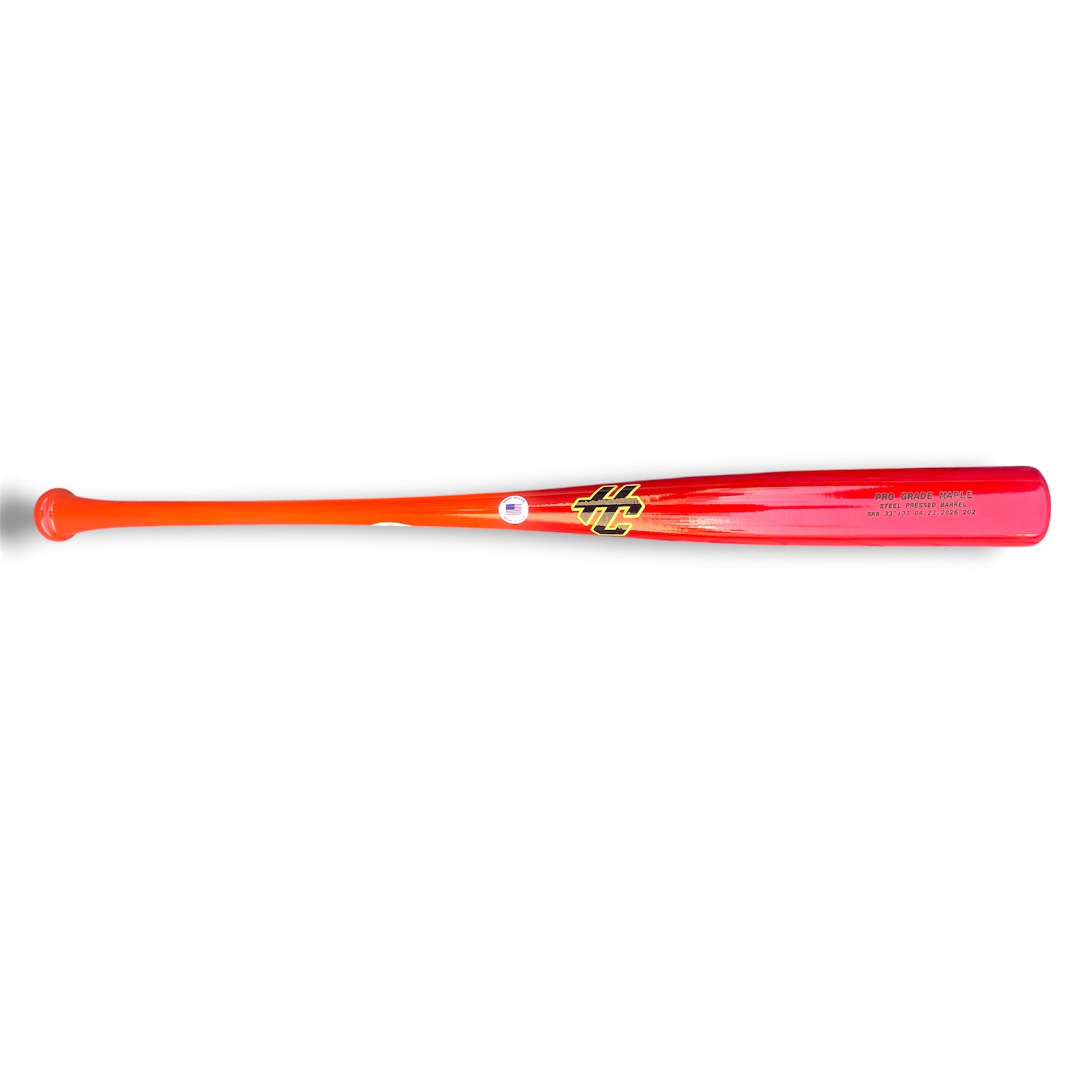 sk6 maple baseball bat 31 inch hc bats fast swing speed bat orange red