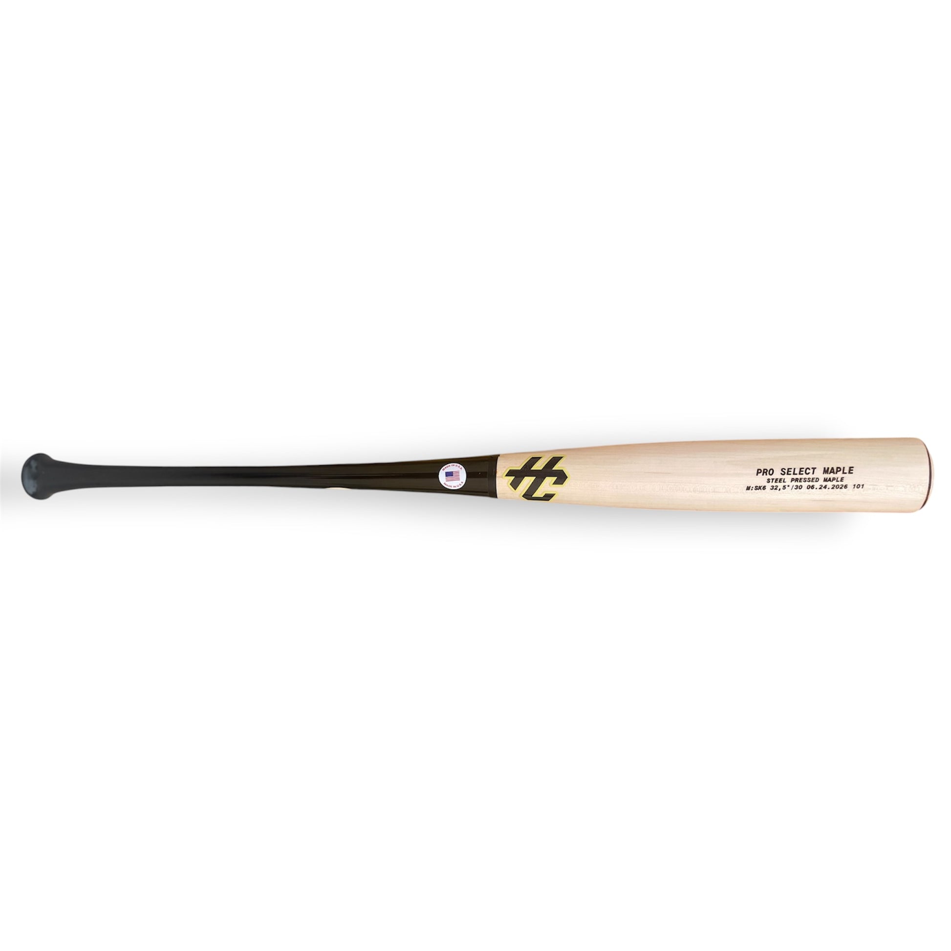 sk6 pro select maple baseball bat 32.5 inch hc bats speed performance wood bat black handle natural barrel
