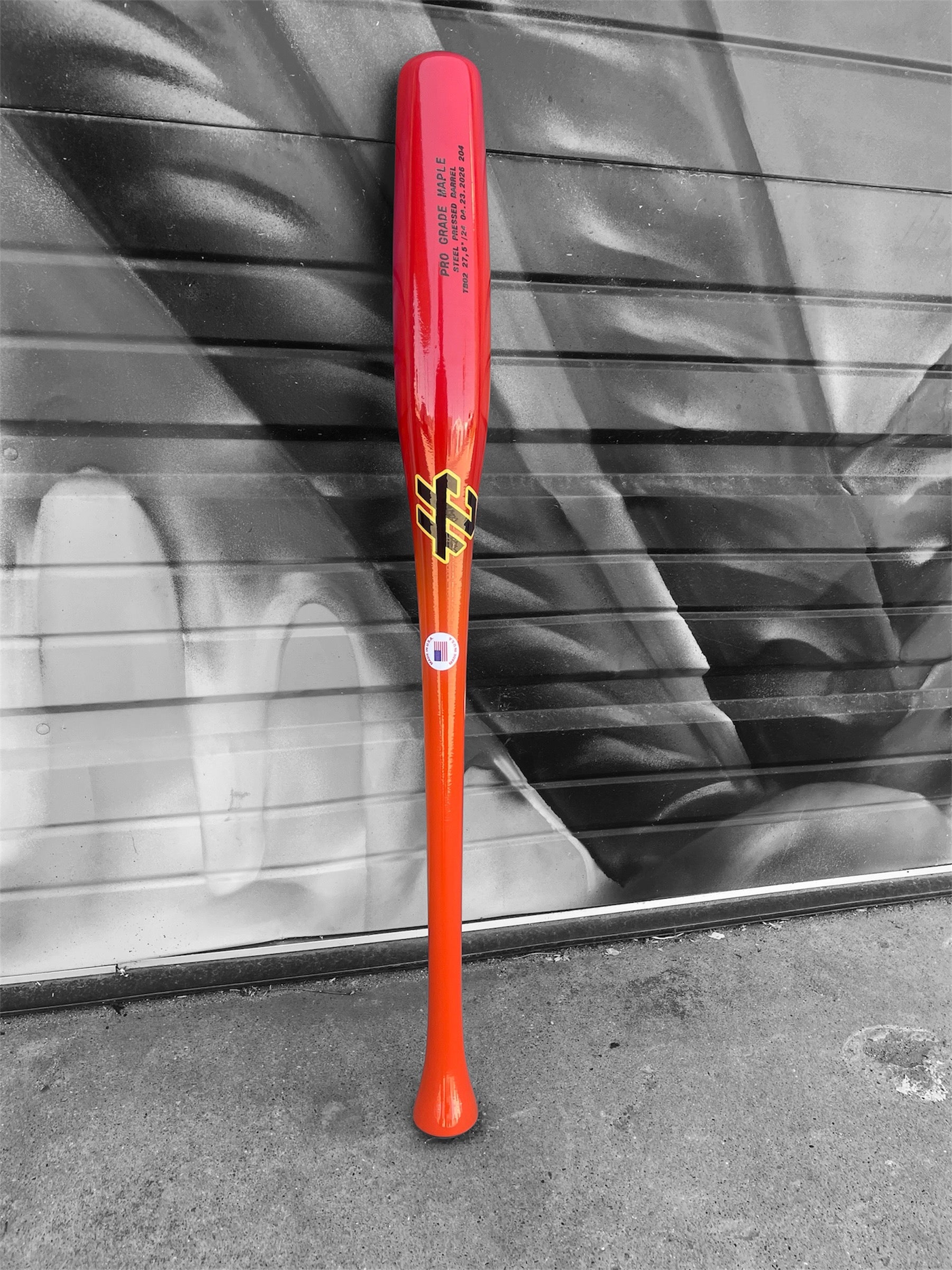 tb02 maple baseball bat 27.5 inch hc bats lightweight youth bat orange red